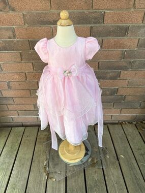 Nannette Light Pink Satin Flower Girl Dress Size 3T